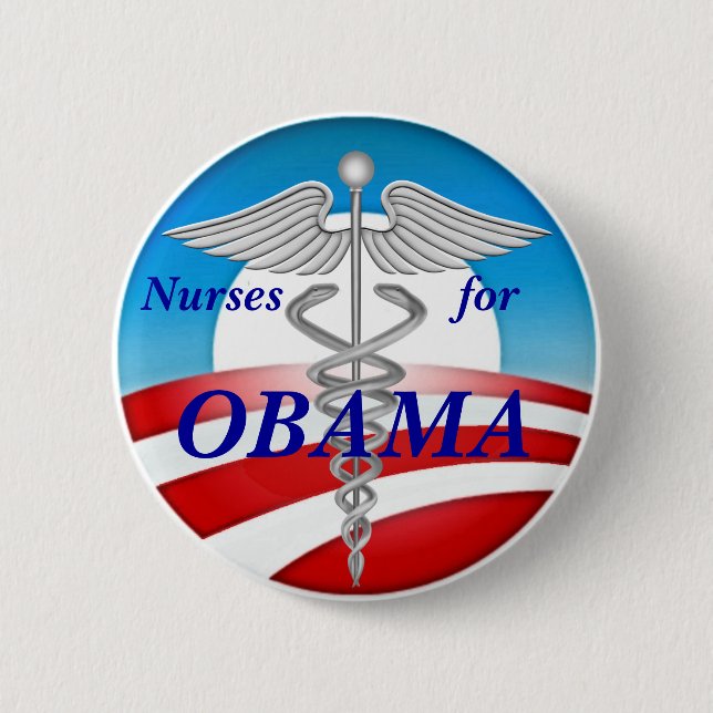 Nurses for OBAMA 6 Cm Round Badge (Front)