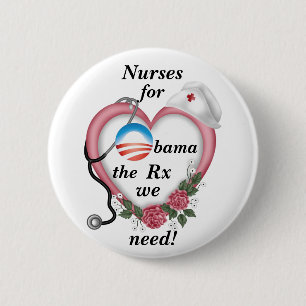 Nurses for Obama 6 Cm Round Badge