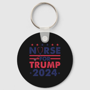 Nurses For Trump 2024 America Stars Flag Stripes T Key Ring