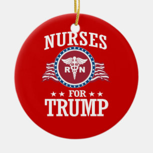 NURSES FOR TRUMP CERAMIC TREE DECORATION