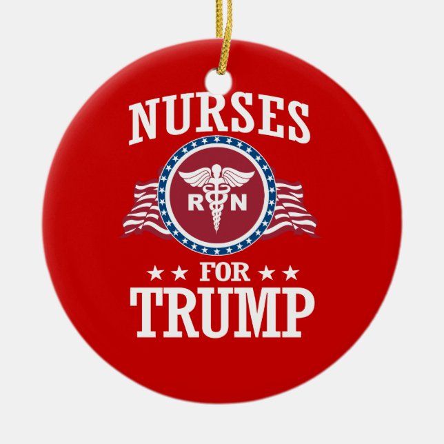 NURSES FOR TRUMP CERAMIC TREE DECORATION (Front)