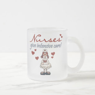Nurses Give Intensive Care t-shirts and Gifts Frosted Glass Coffee Mug