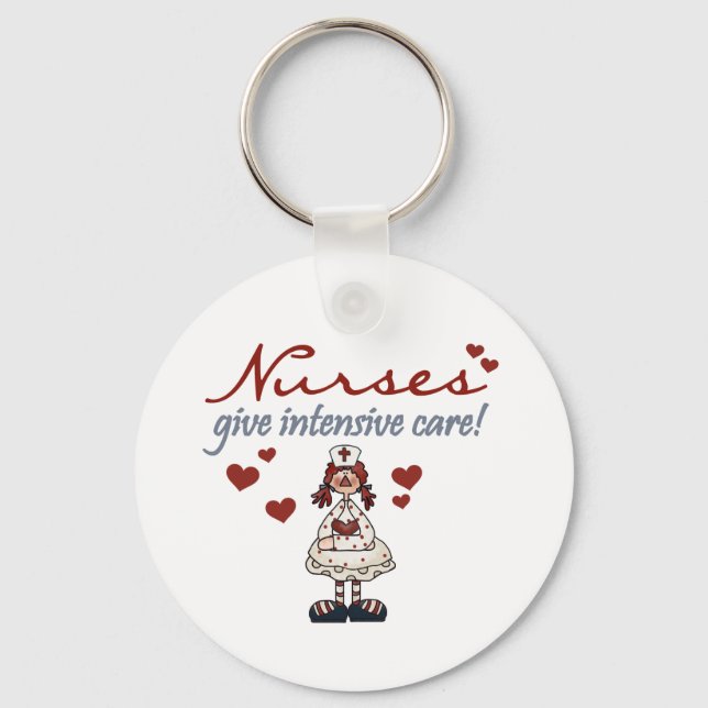 Nurses Give Intensive Care t-shirts and Gifts Key Ring (Front)