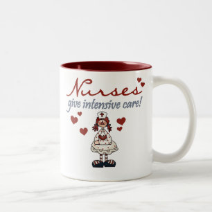 Nurses Give Intensive Care t-shirts and Gifts Two-Tone Coffee Mug