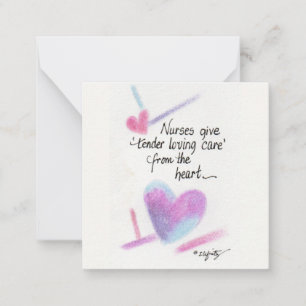 Nurses give tender care sketch heartFlat Note Card