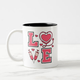Nurses Have a Heart Full of Love ... Two-Tone Coffee Mug