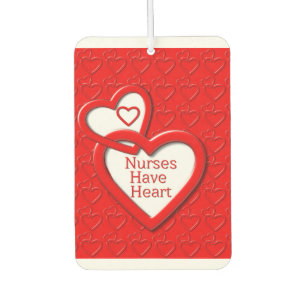 Nurses Have Heart Red Linked Hearts Nurses Day Car Air Freshener