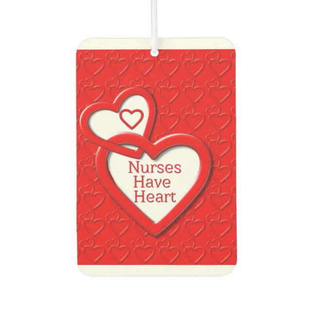 Nurses Have Heart Red Linked Hearts Nurses Day Car Air Freshener (Front)