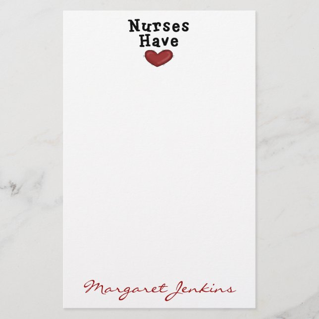 Nurses Have Heart Stationery by SharonRhea (Front)