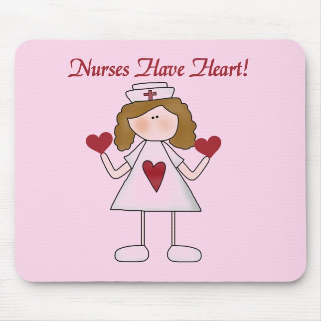 Nurses Have Heart T-shirts and Gifts Mouse Mat (Front)