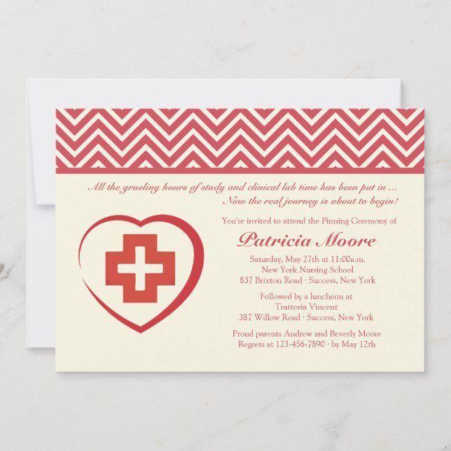 Nurse's Heart Graduation Invitation (Front)