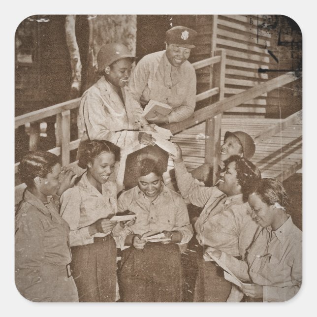 Nurses in the SW Pacific Getting Mail Square Sticker (Front)
