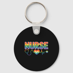 Nurse's Life Lgbt Heart Stethoscope Nurse Week Key Ring