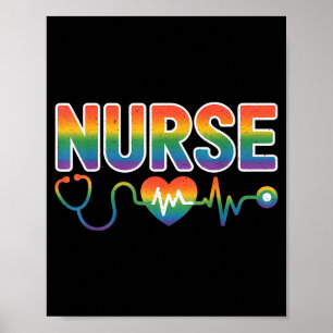 Nurse's Life Lgbt Heart Stethoscope Nurse Week  Poster