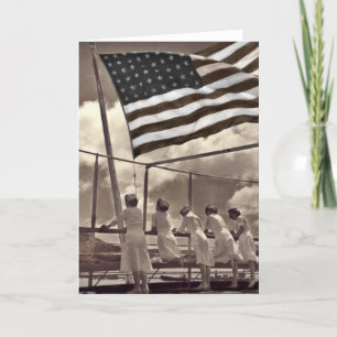 Nurses Looking at an Island 1945 Card