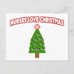 Nurses Love Christmas Holiday Postcard