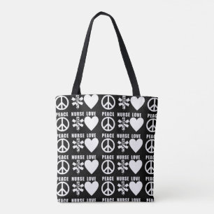 Nurses Love Peace      Tote Bag