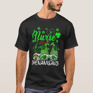 Nurses Love Shenanigans Nursing Gnomes St Patricks T-Shirt