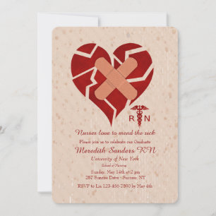 Nurses Love To Mend the Sick Graduation Invitation