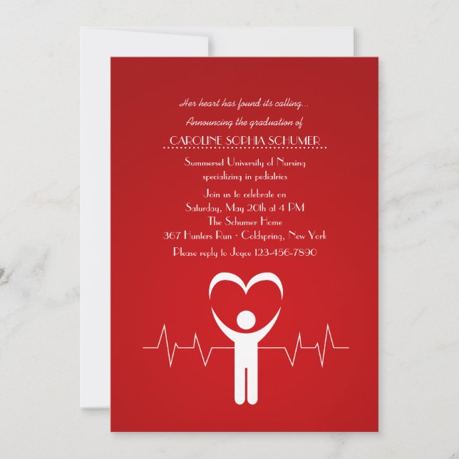 Nurse's Loving Hands Nursing School Graduation Inv Invitation (Front)