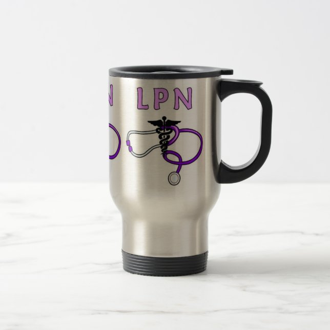 Nurses LPN Stethoscope Travel Mug (Right)