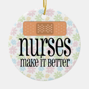 Nurses Make it Better, Bandage Ceramic Tree Decoration