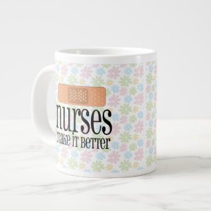 Nurses Make it Better, Bandage Large Coffee Mug