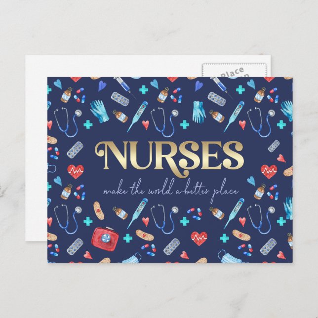 Nurses make the world a better place postcard (Front/Back)
