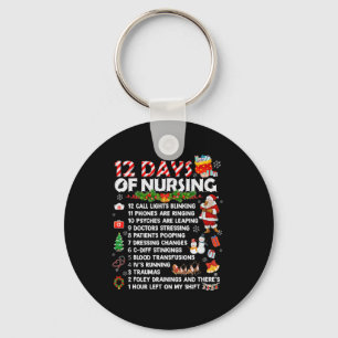 Nurses Merry Christmas Fun 12 Days Of Nursing Xmas Key Ring