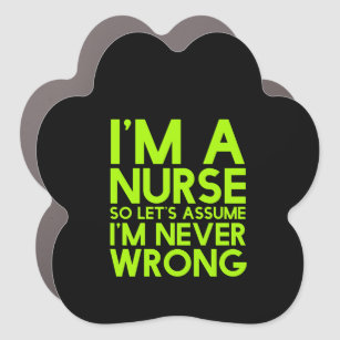 Nurses never go wrong funny gifts for health worke car magnet