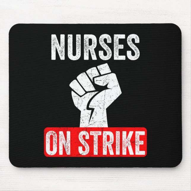 Nurses On Strike Nnu National Nurses United Staffi Mouse Mat (Front)