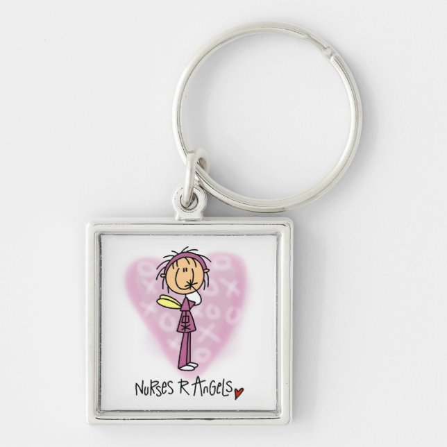 Nurses R Angels T-shirts and Gifts Key Ring (Front)