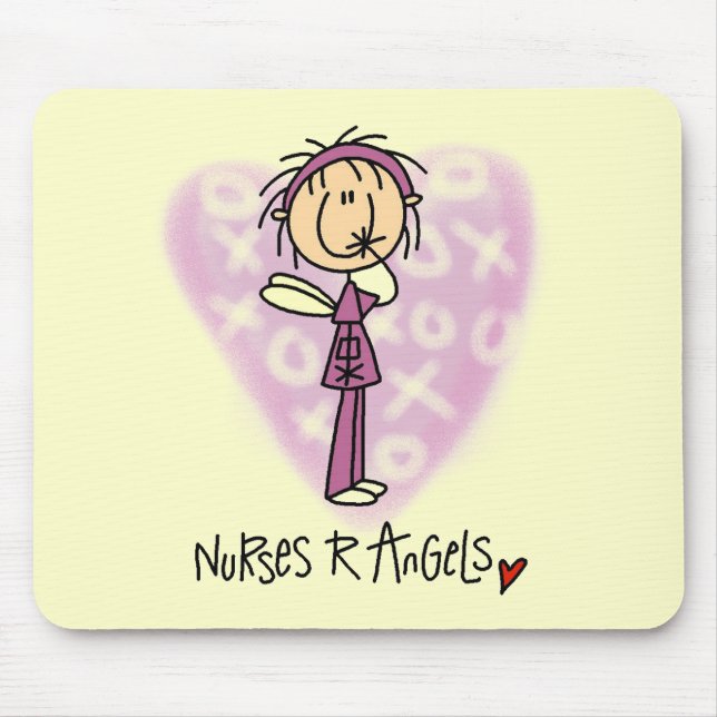 Nurses R Angels T-shirts and Gifts Mouse Mat (Front)