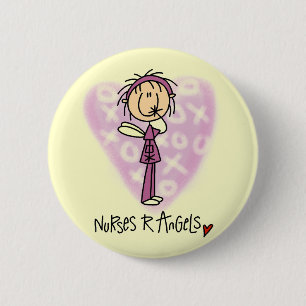 Nurses R Angels Tshirts and Gifts 6 Cm Round Badge