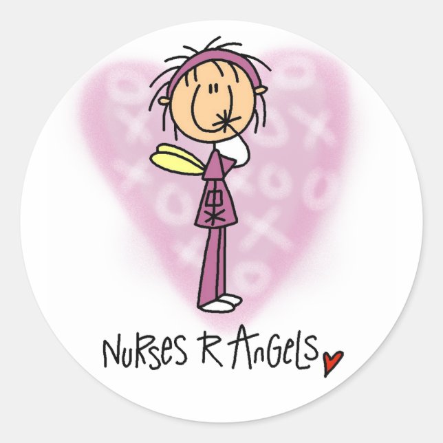 Nurses R Angels Tshirts and Gifts Classic Round Sticker (Front)