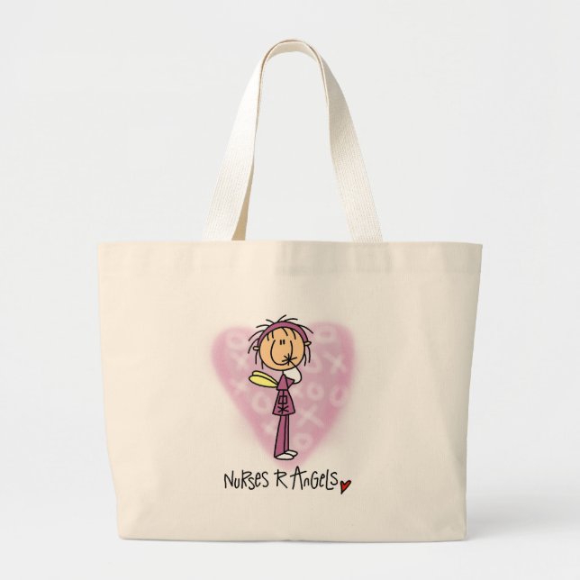 Nurses R Angels Tshirts and Gifts Large Tote Bag (Front)