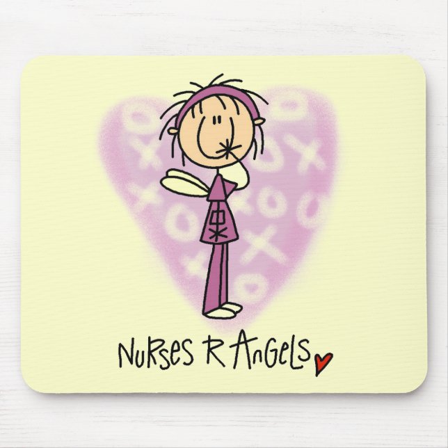 Nurses R Angels Tshirts and Gifts Mouse Mat (Front)