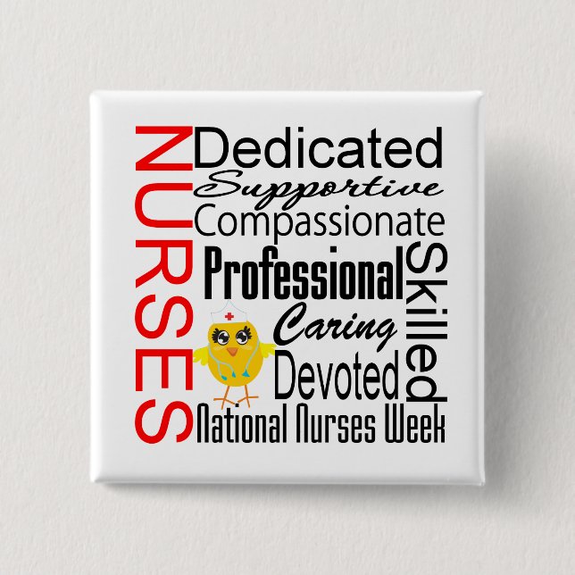 Nurses Recognition Collage:  National Nurses Week 15 Cm Square Badge (Front)