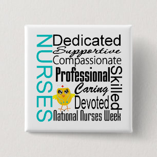 Nurses Recognition Collage - National Nurses Week 15 Cm Square Badge