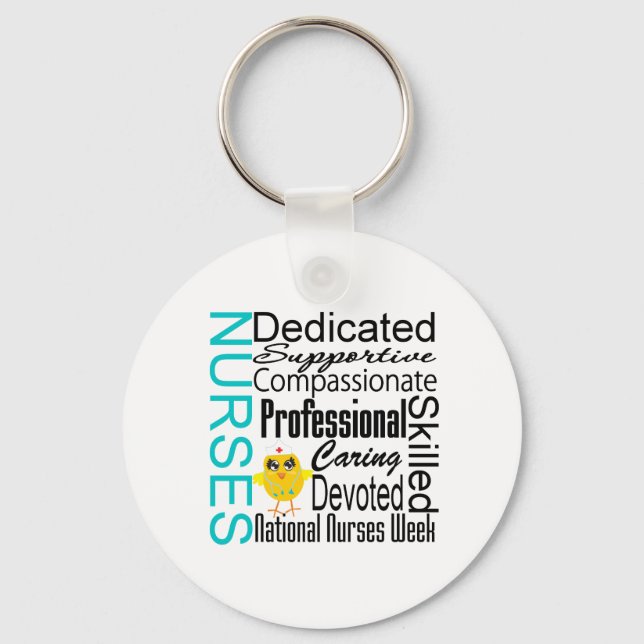 Nurses Recognition Collage - National Nurses Week Key Ring (Front)