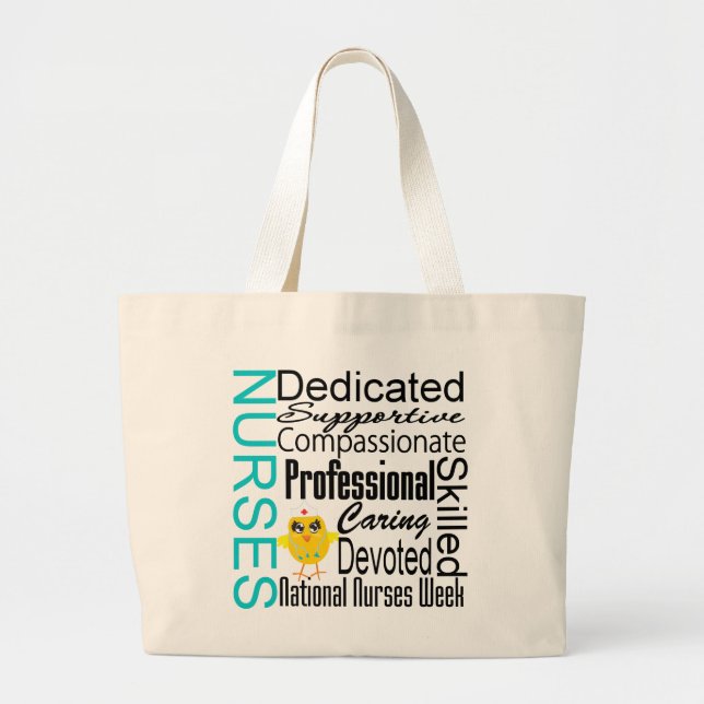 Nurses Recognition Collage - National Nurses Week Large Tote Bag (Front)