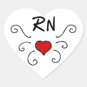 Nurses RN Love Tattoo Heart Sticker