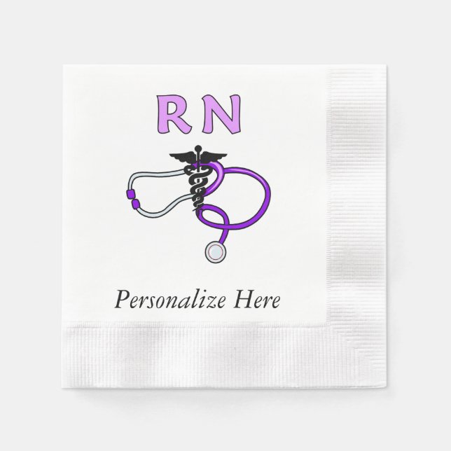 Nurses RN Stethoscope Napkin (Front)