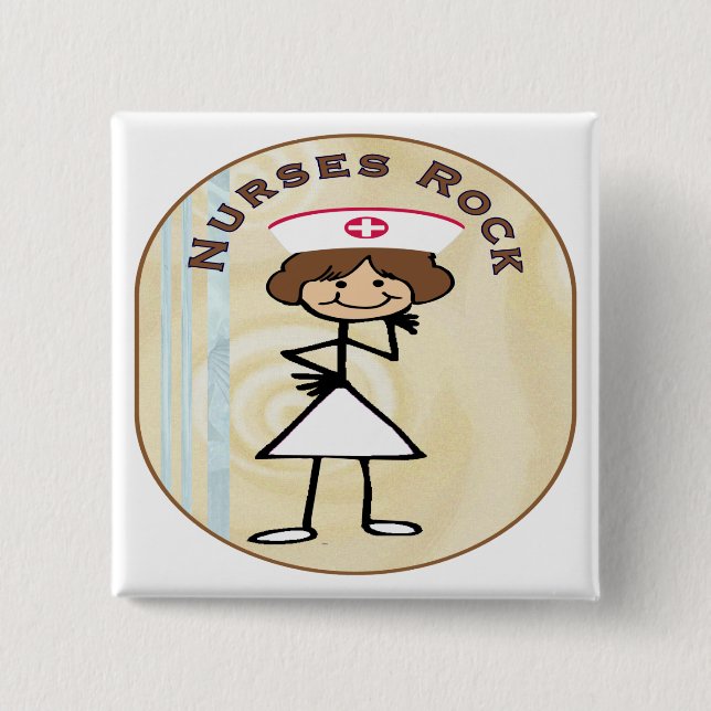 Nurses Rock 15 Cm Square Badge (Front)