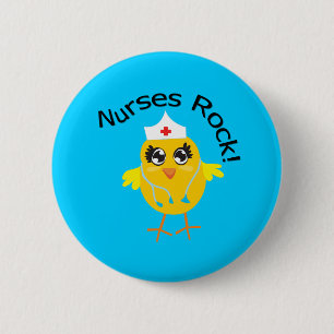 Nurses Rock 6 Cm Round Badge