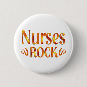 Nurses Rock 6 Cm Round Badge