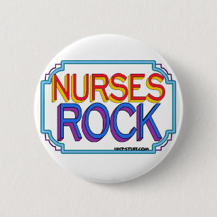 Nurses Rock 6 Cm Round Badge