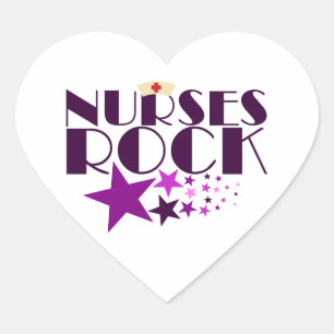 Nurses Rock Heart Sticker