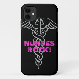 Nurses Rock! iPhone 5 case with caduceus symbol