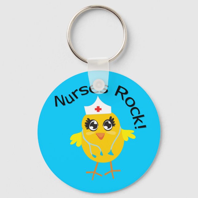 Nurses Rock Key Ring (Front)